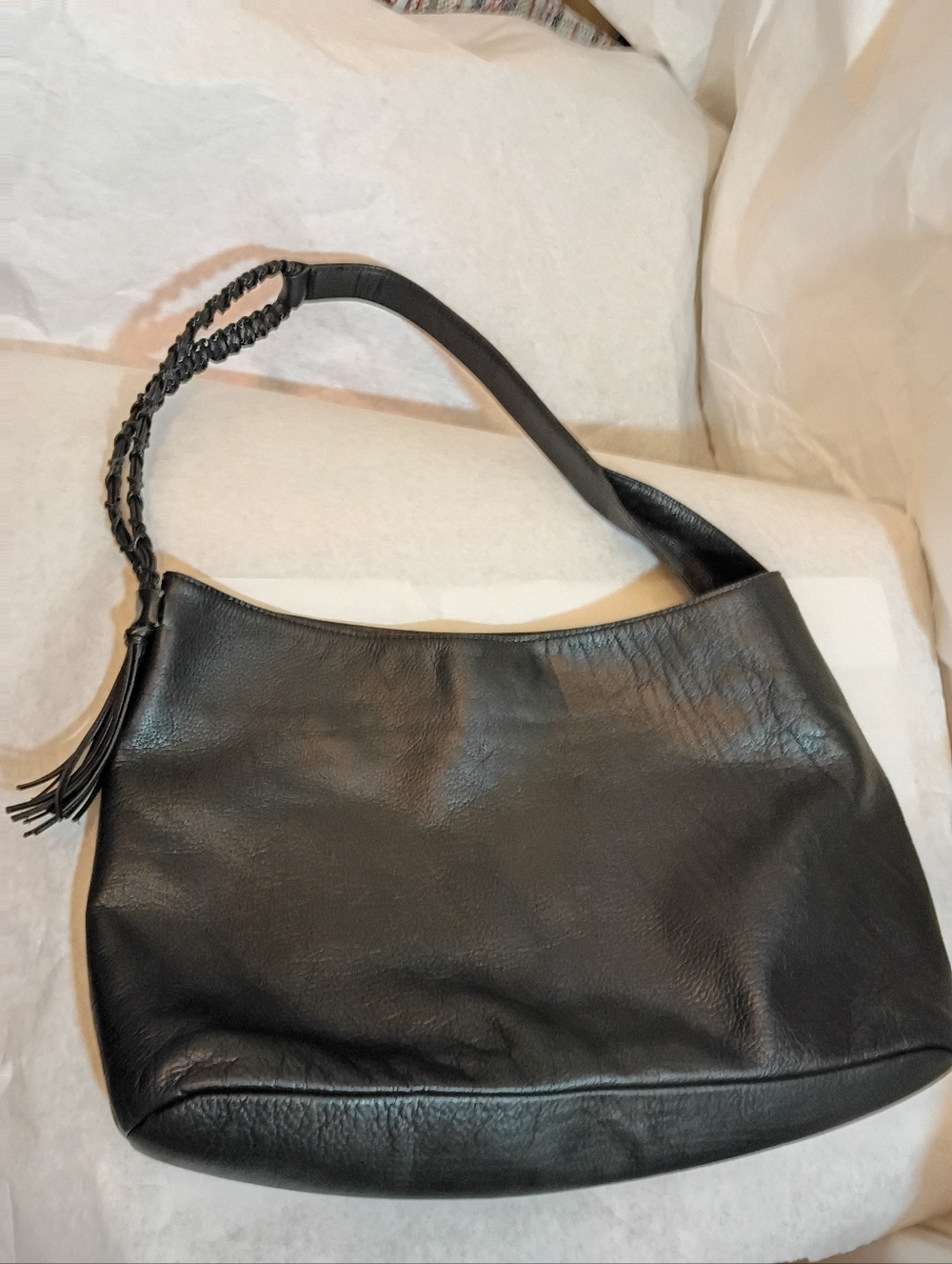 MaxMara Women's Large  Hobo Braided Leather Black Vintage bag